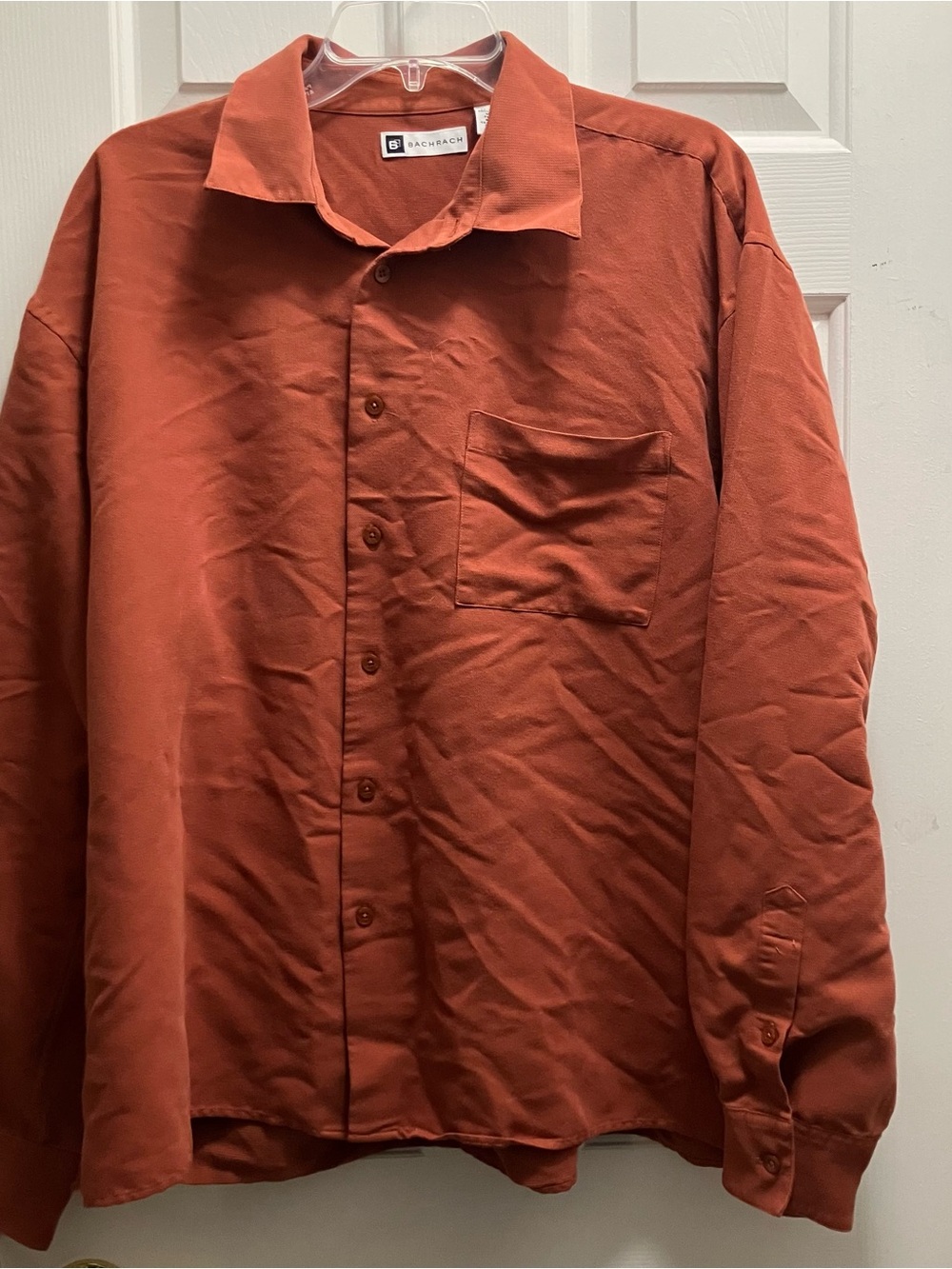 Bachrach Men’s XL Burnt Orange Long Sleeve Button Up